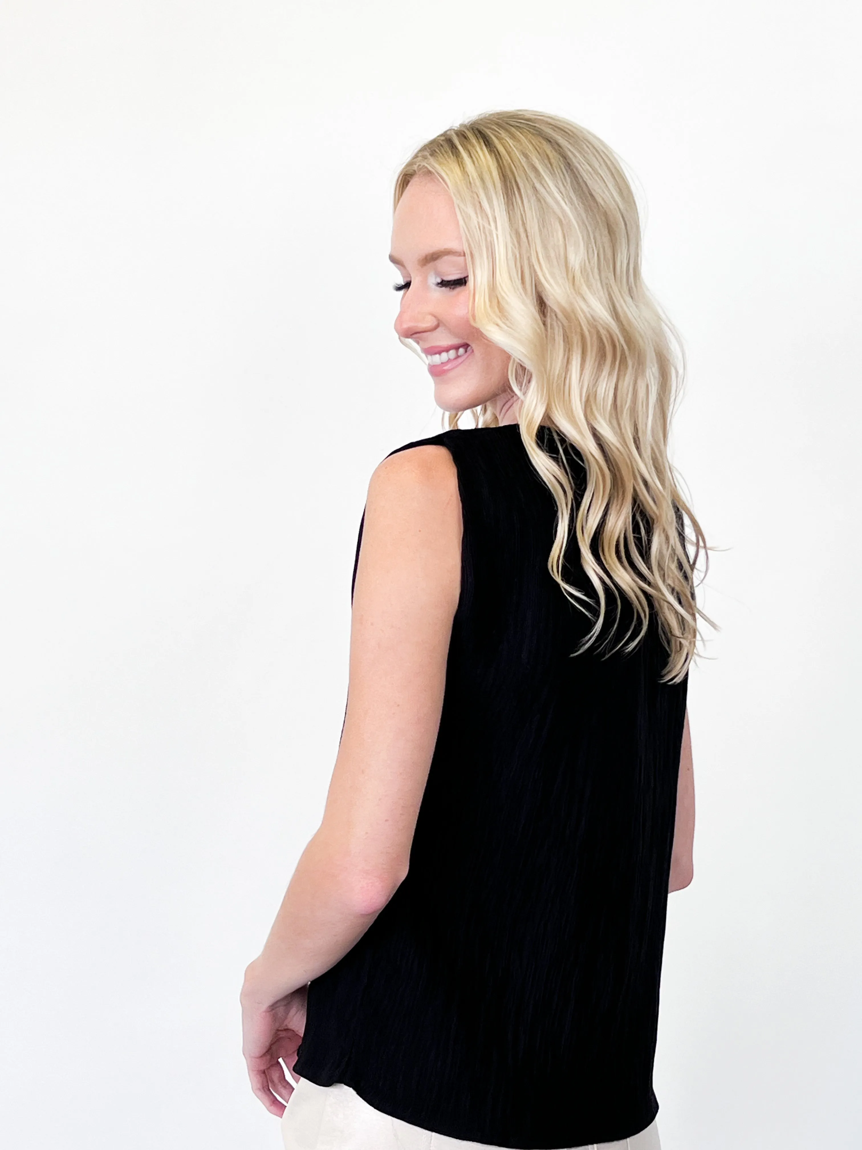 Tory - Black Sleeveless Top