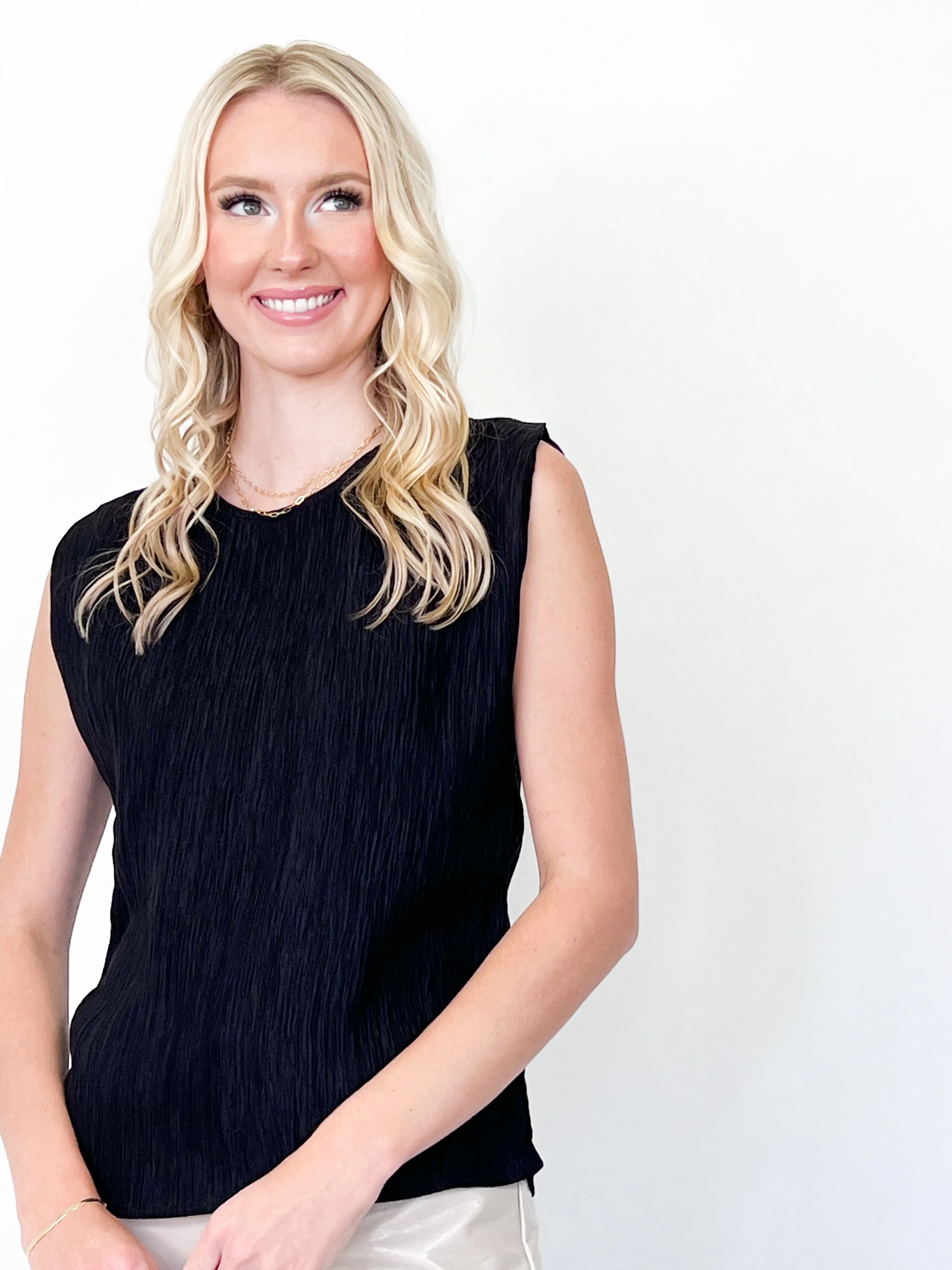 Tory - Black Sleeveless Top