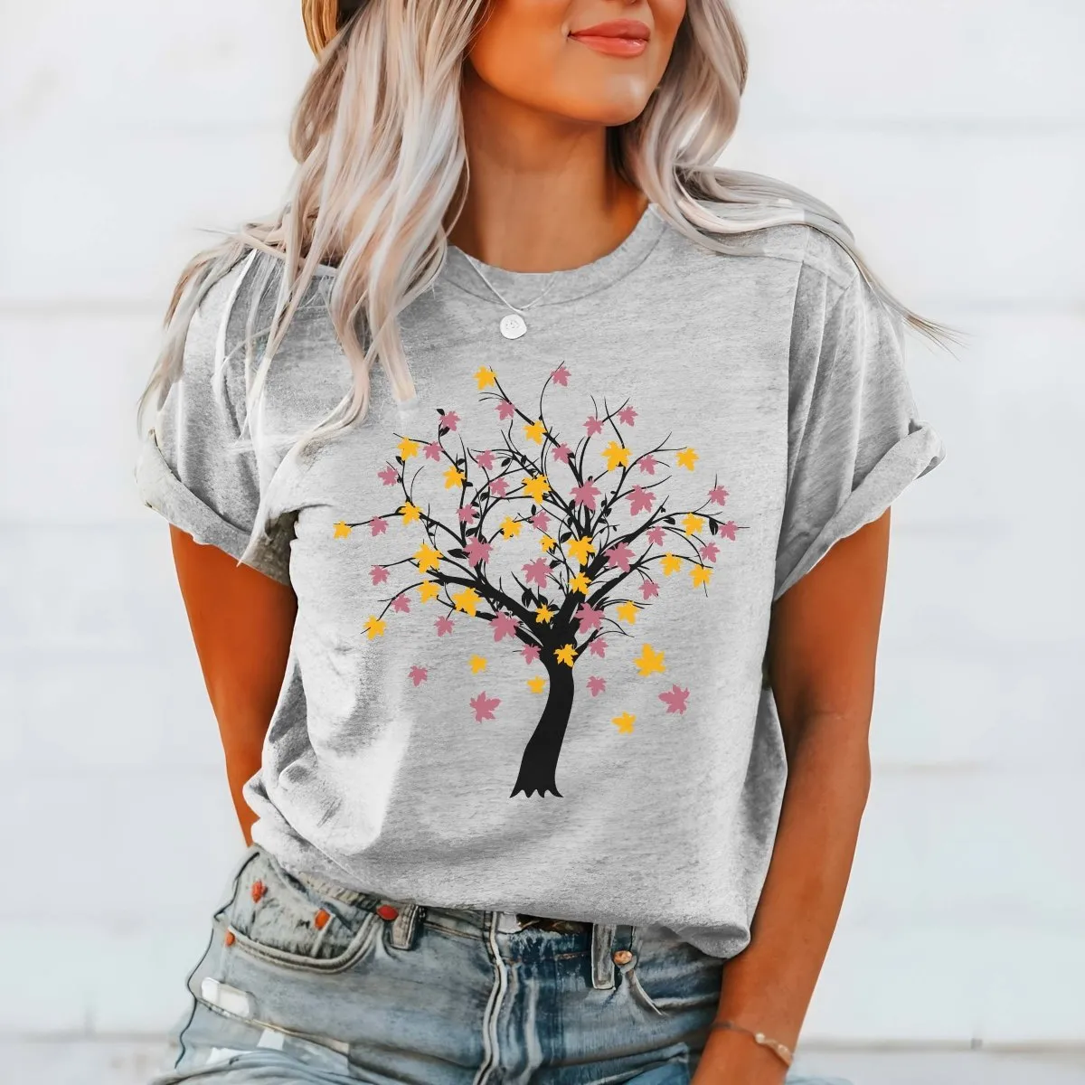 Tree With Leaves Wholesale Bella Graphic Tee - Fast Shipping
