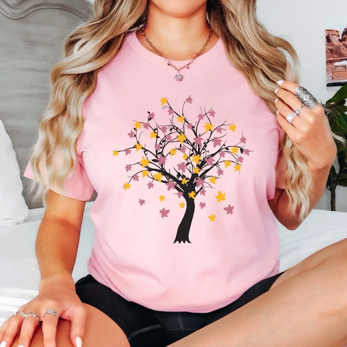 Tree With Leaves Wholesale Bella Graphic Tee - Fast Shipping