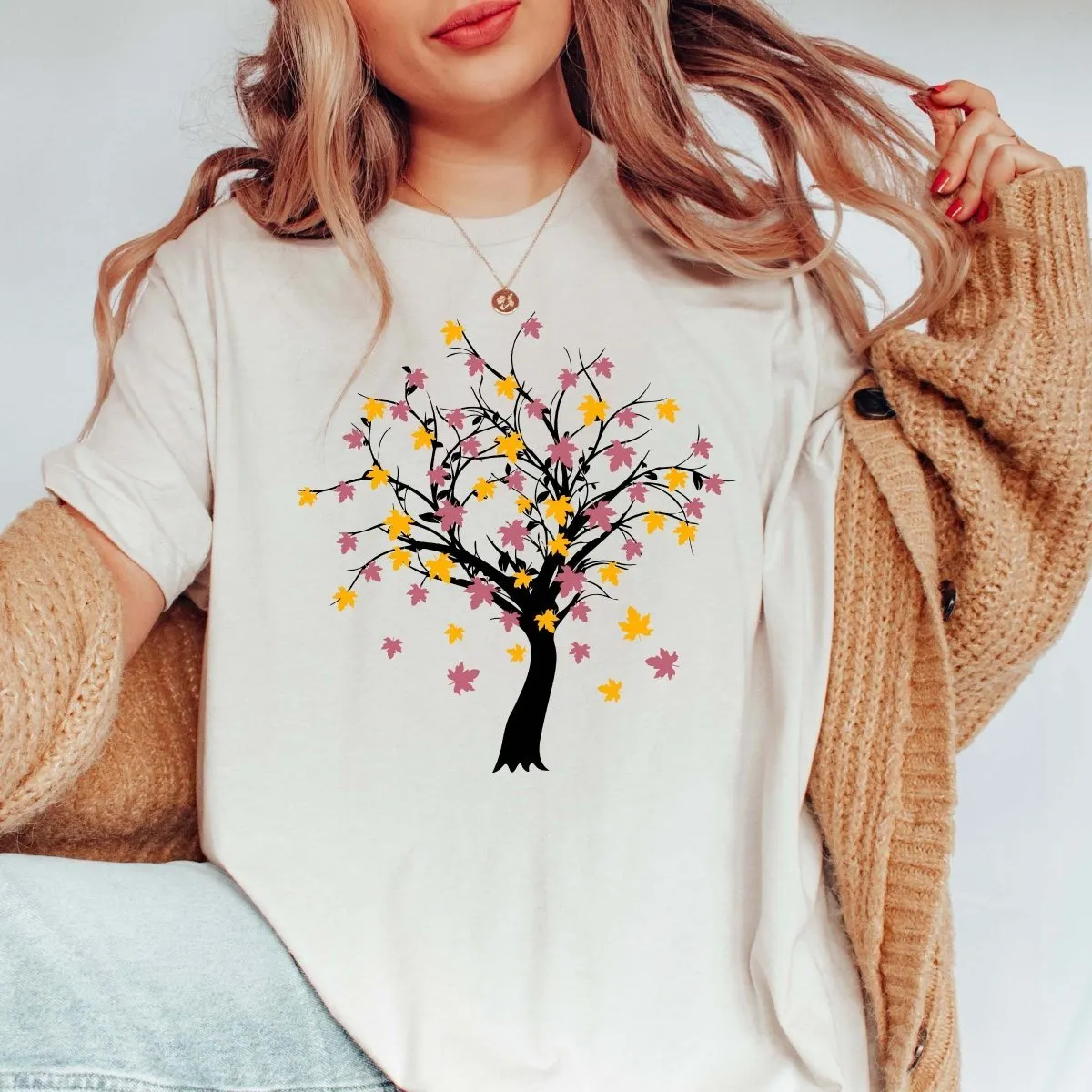Tree With Leaves Wholesale Bella Graphic Tee - Fast Shipping