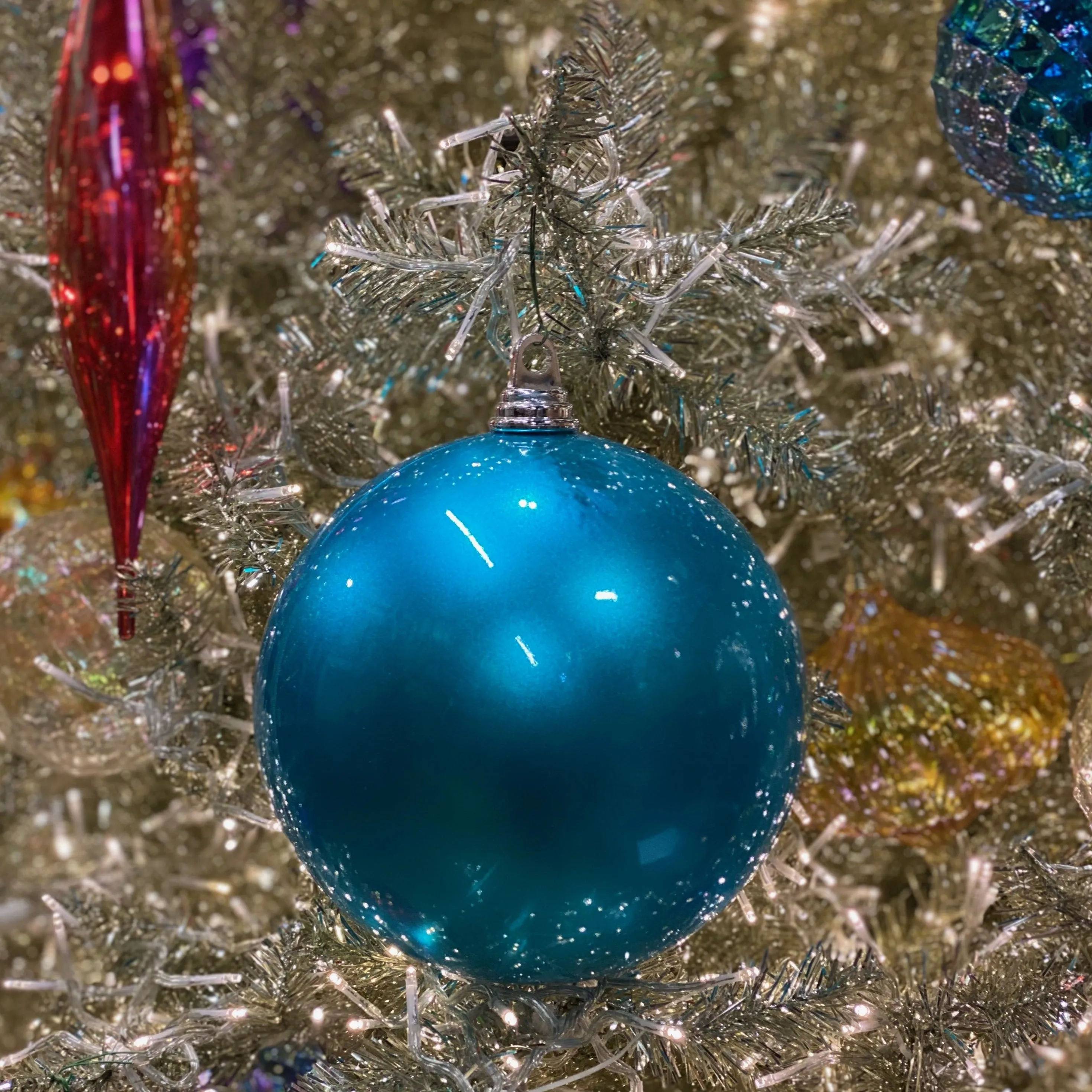 Turquoise Candy Apple Ball Ornament, 8"