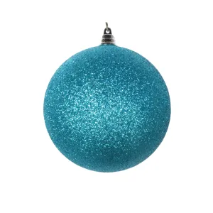 Turquoise Glitter Ball Ornament, 4"