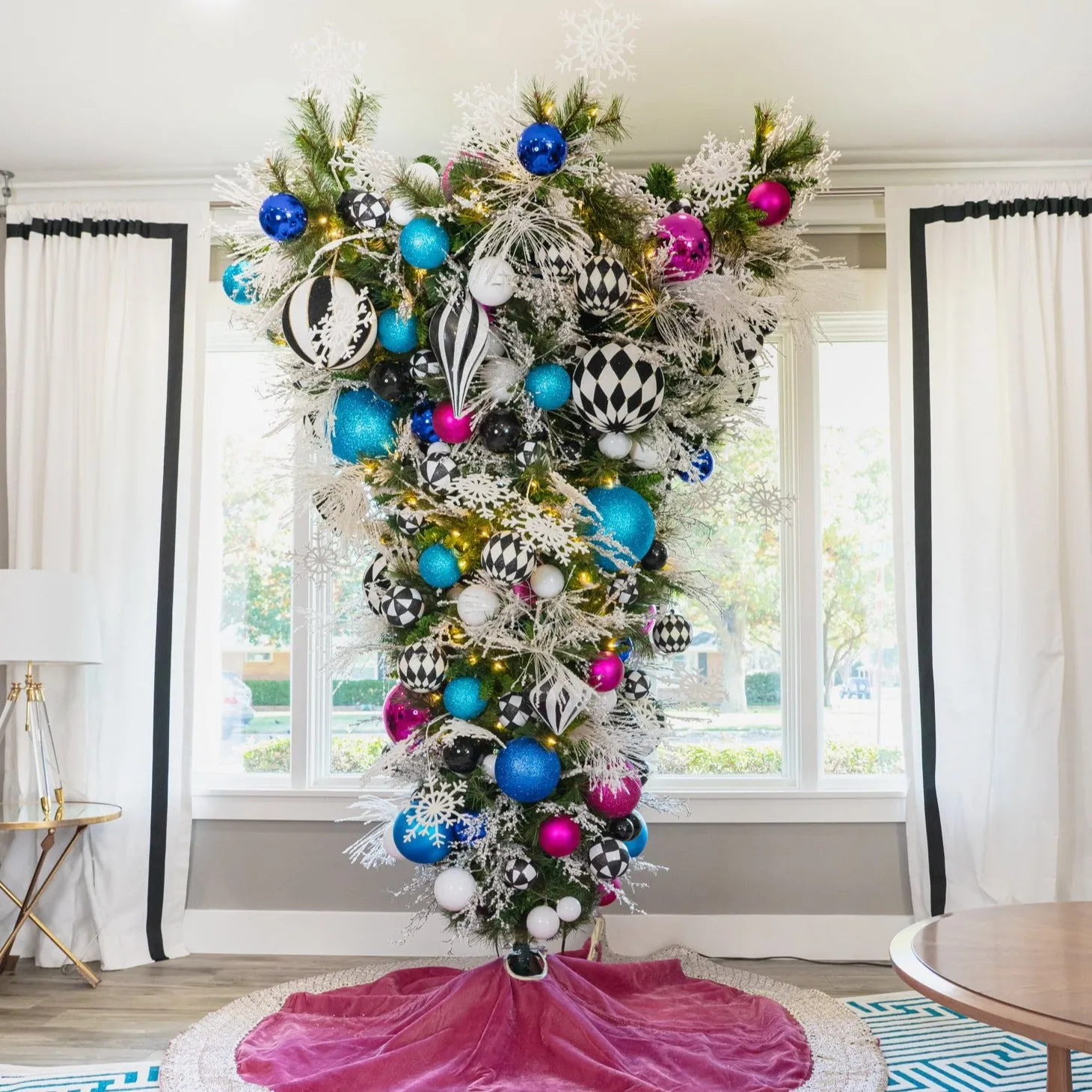 Turquoise Glitter Ball Ornament, 8"
