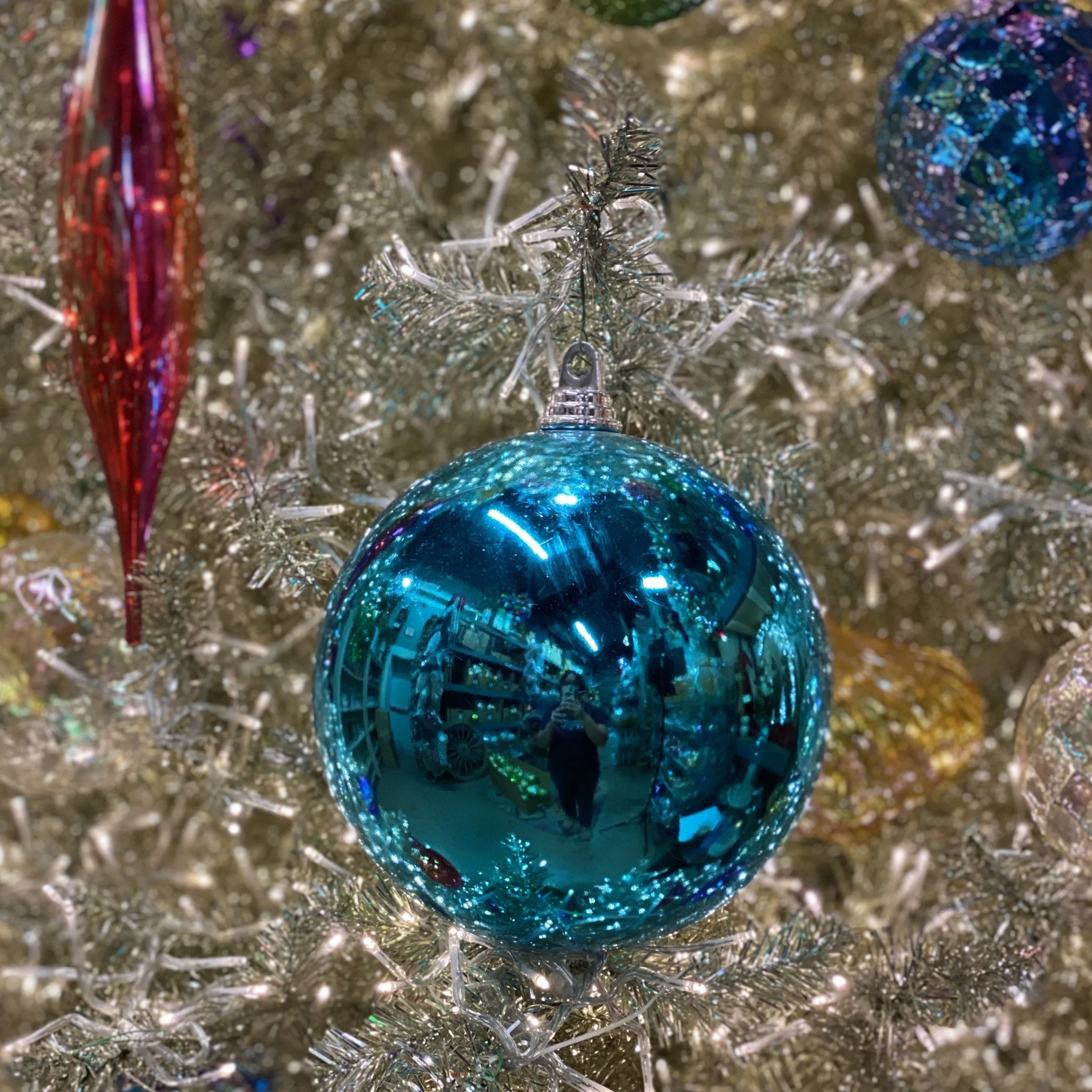 Turquoise Shiny Ball Ornament, 6"