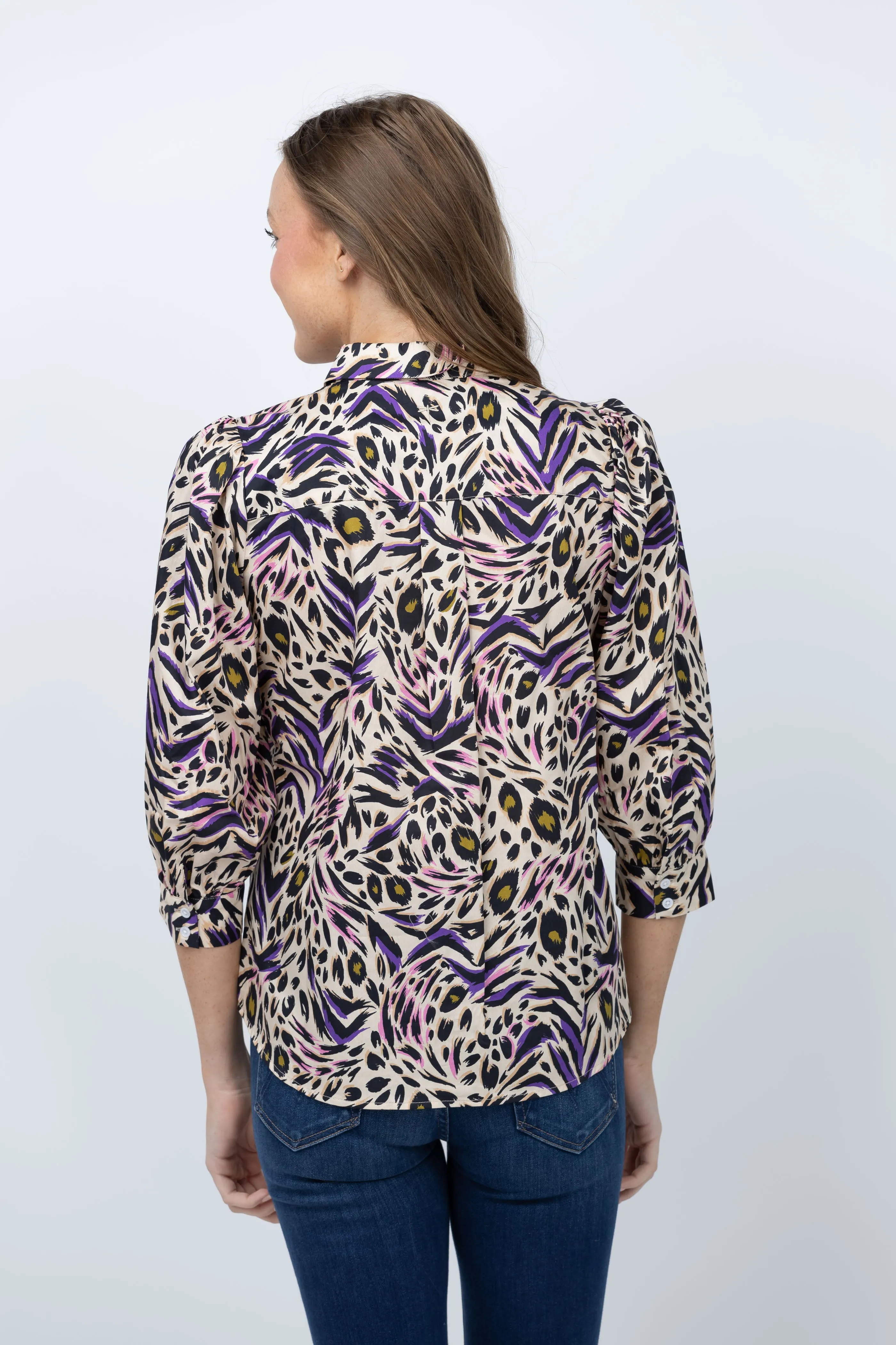 Tyler Boe Blouse in Animal Print Multi