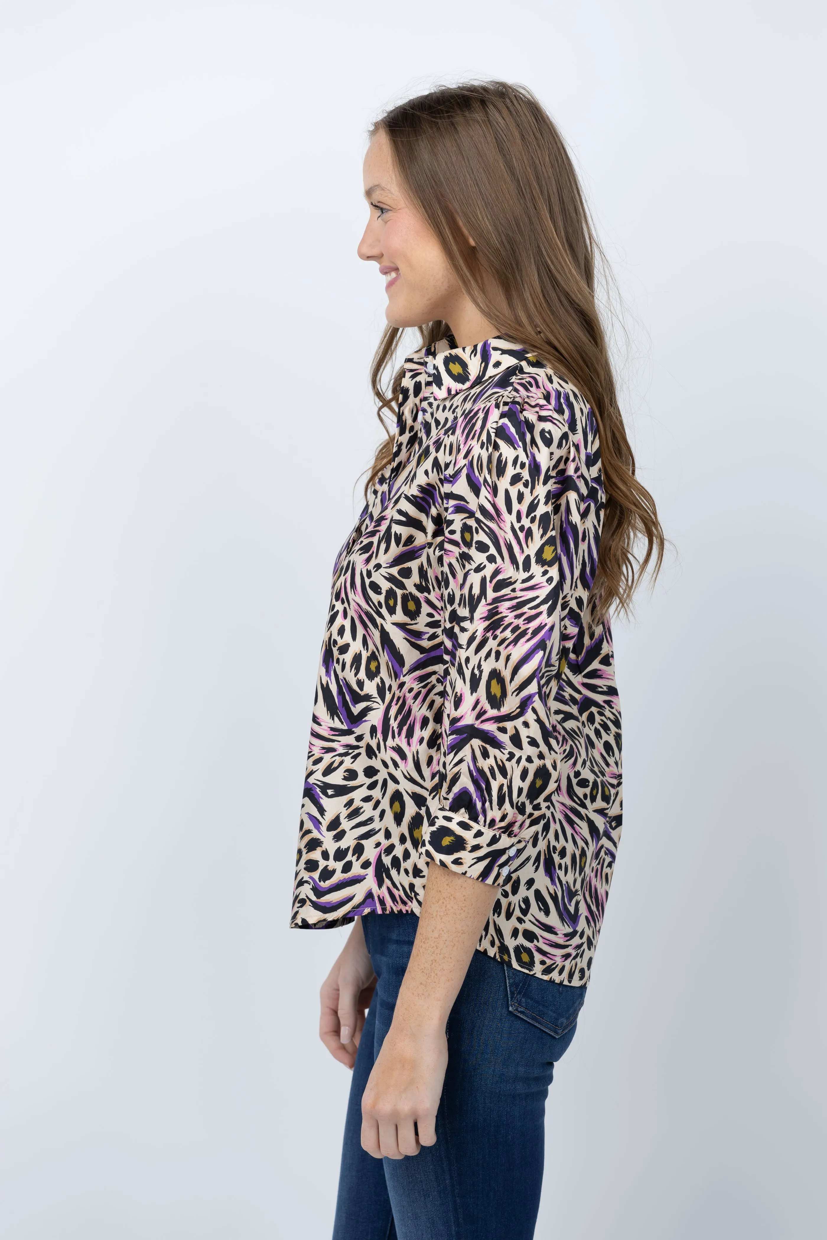 Tyler Boe Blouse in Animal Print Multi
