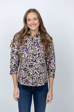 Tyler Boe Blouse in Animal Print Multi