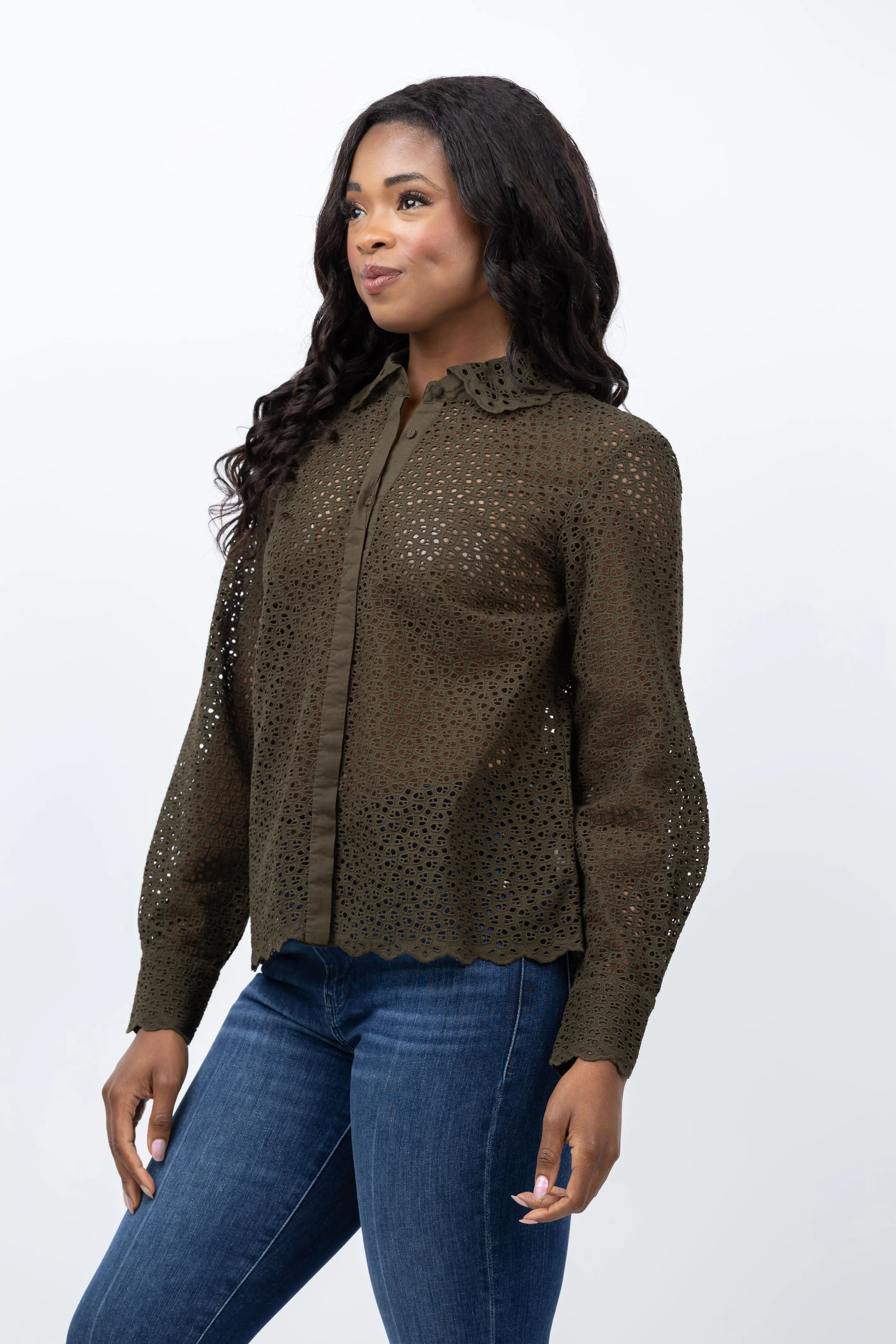 Ulla Johnson Abbott Blouse in Militaire