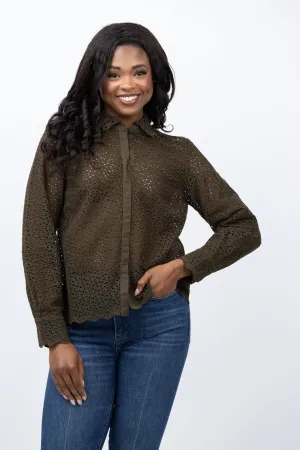 Ulla Johnson Abbott Blouse in Militaire