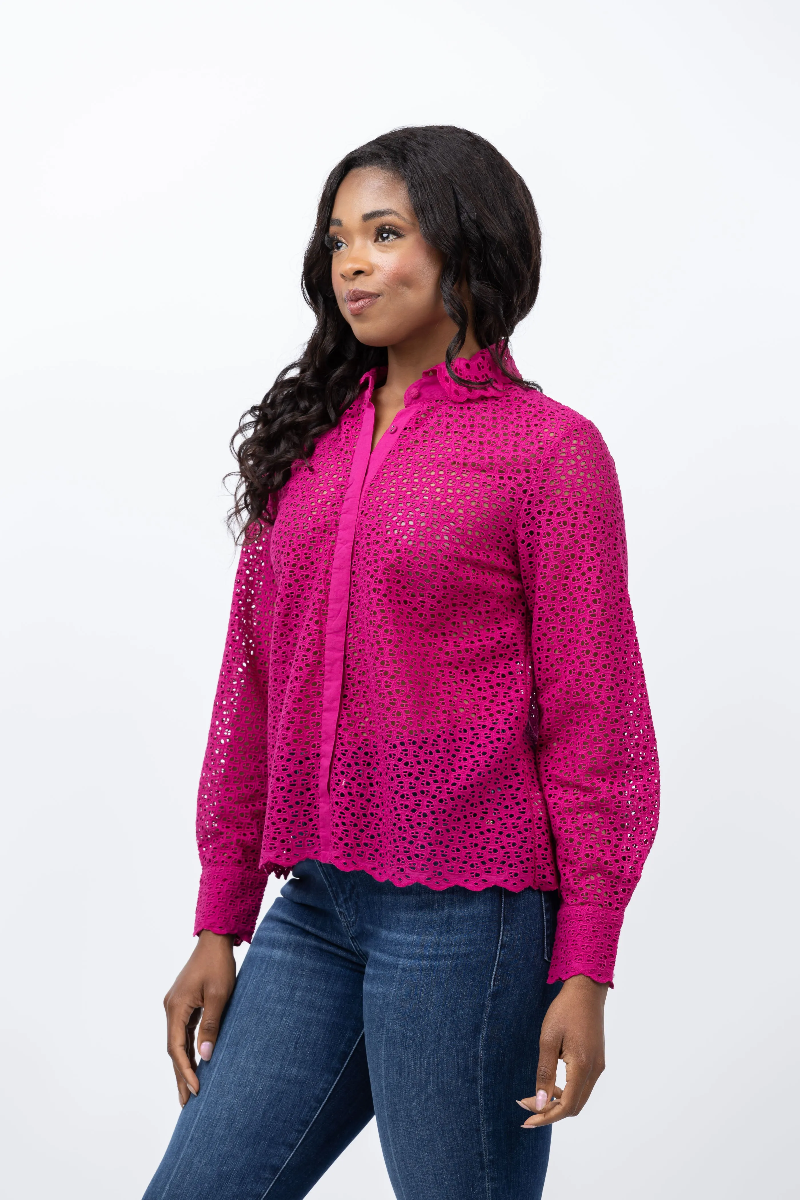 Ulla Johnson Abbott Blouse in Ruby