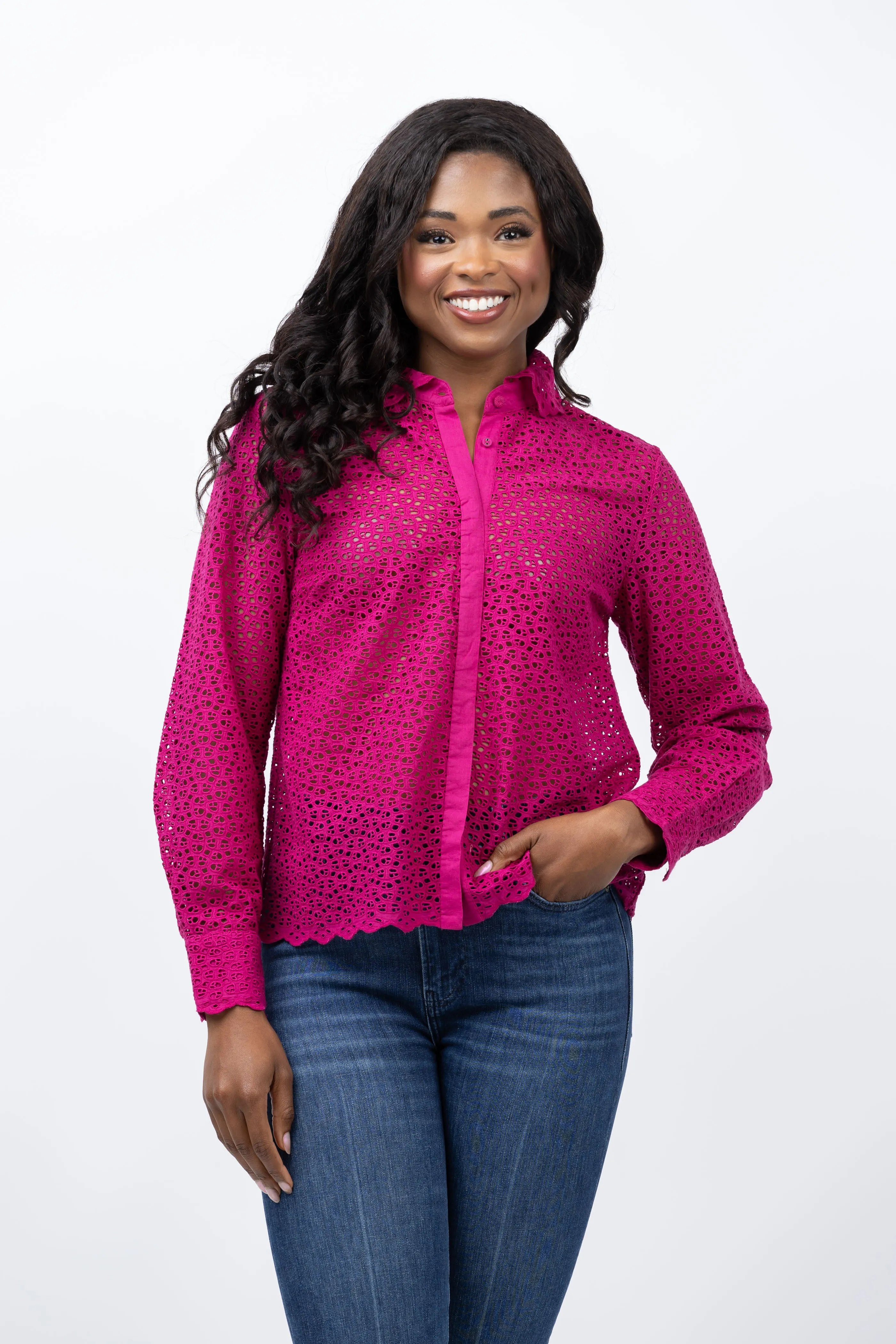 Ulla Johnson Abbott Blouse in Ruby