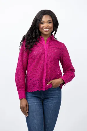 Ulla Johnson Abbott Blouse in Ruby
