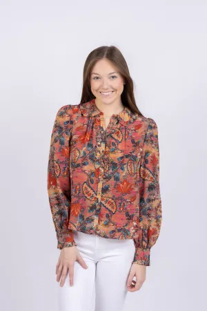 Ulla Johnson Philipa Blouse in Coral Bloom