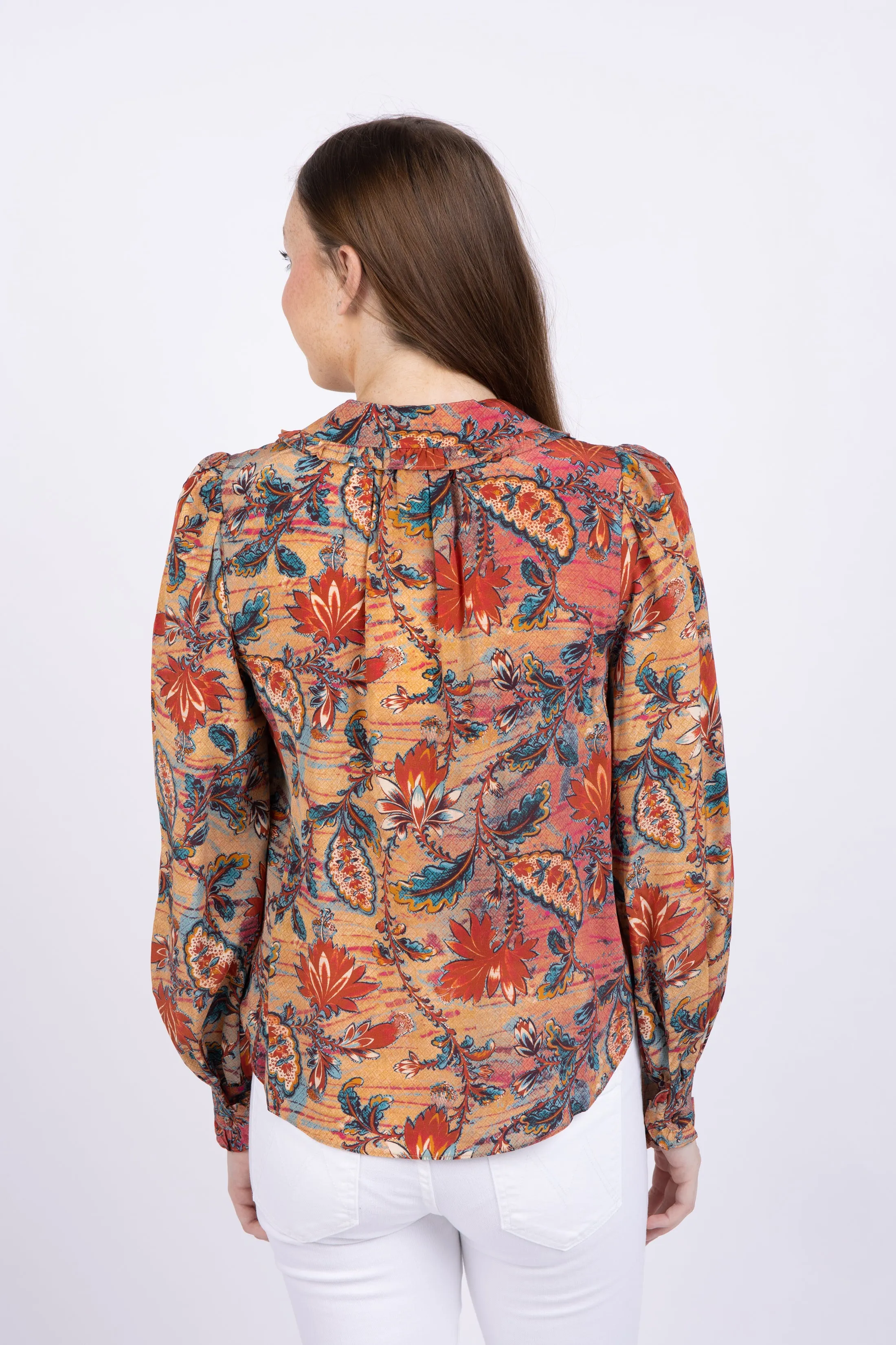 Ulla Johnson Philipa Blouse in Coral Bloom