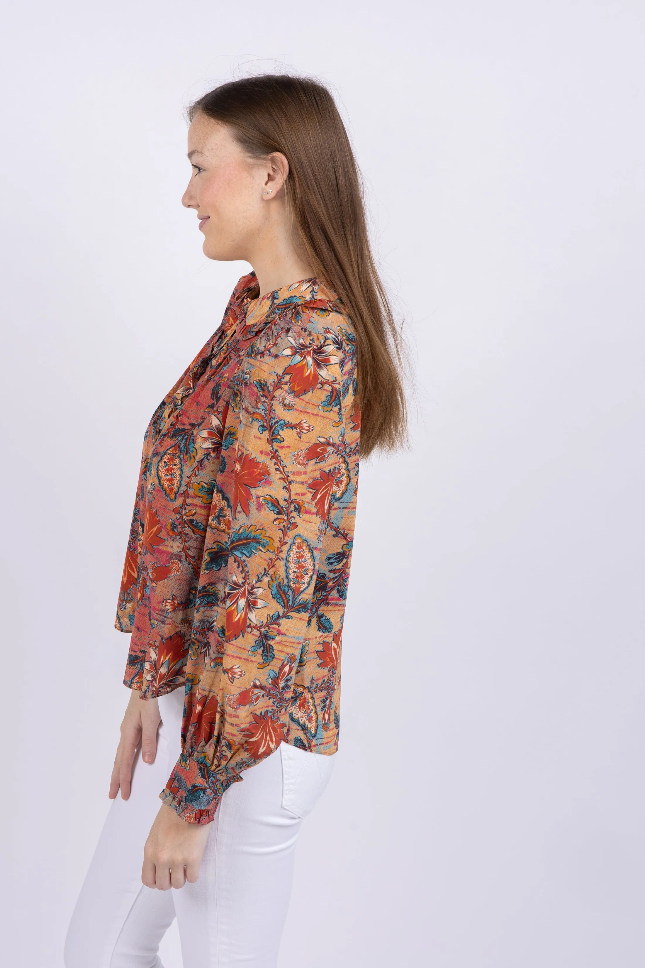 Ulla Johnson Philipa Blouse in Coral Bloom