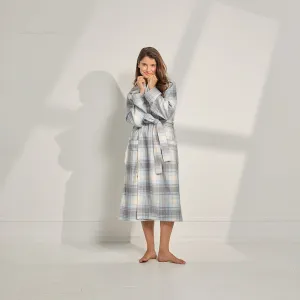 Unisex Brushed Cotton Plaid Robe