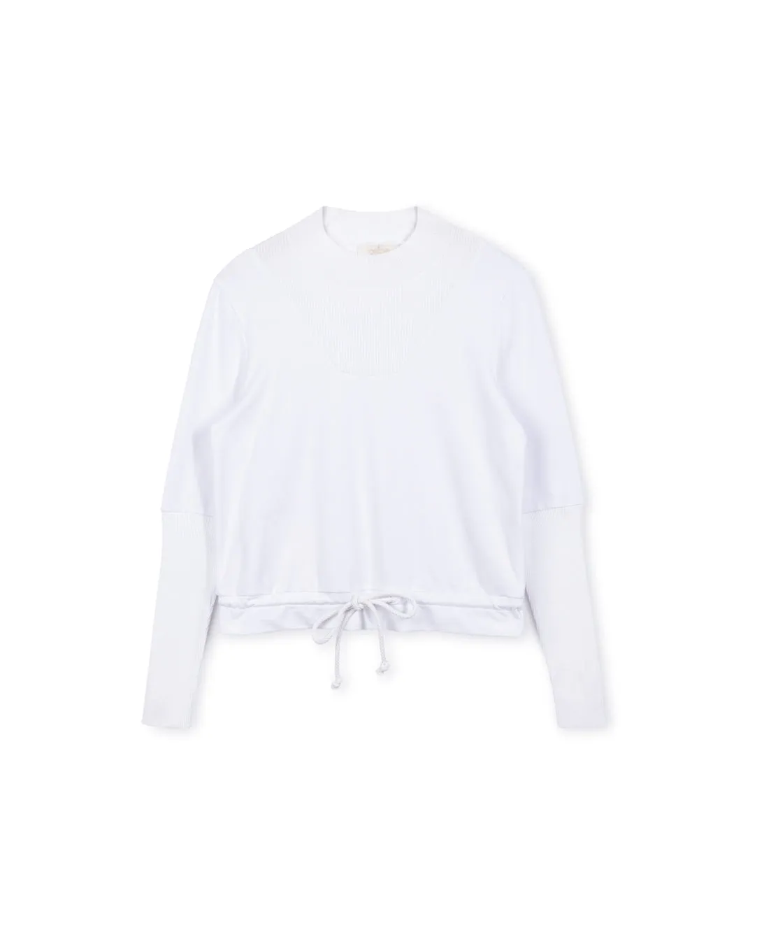 V Knit Ribbed Detailed  T-Shirt
