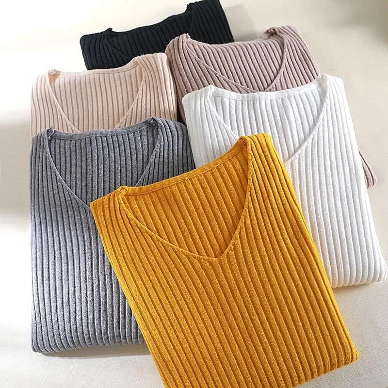 V-neck Knitted Top