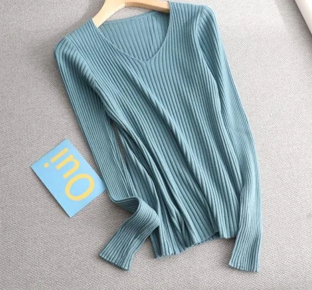 V-neck Knitted Top