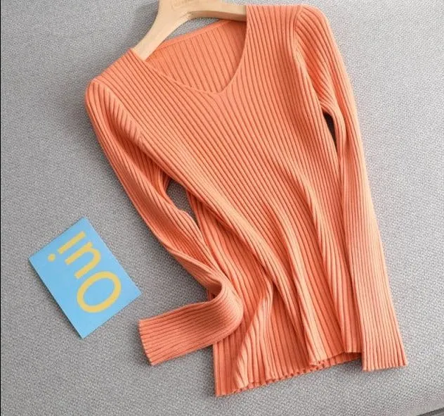 V-neck Knitted Top