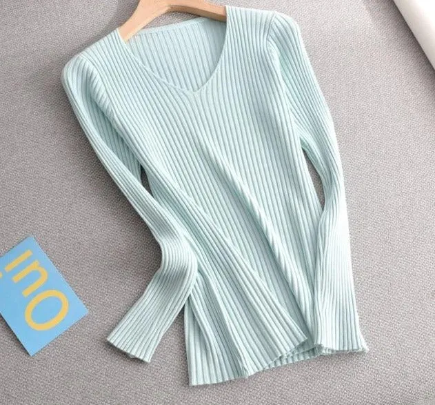 V-neck Knitted Top