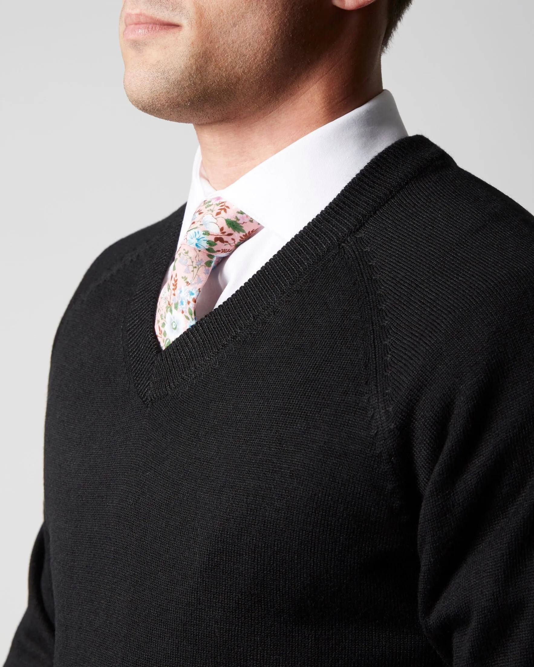 V-Neck Missionary Sweater Black Long Sleeve by CTR Clothing