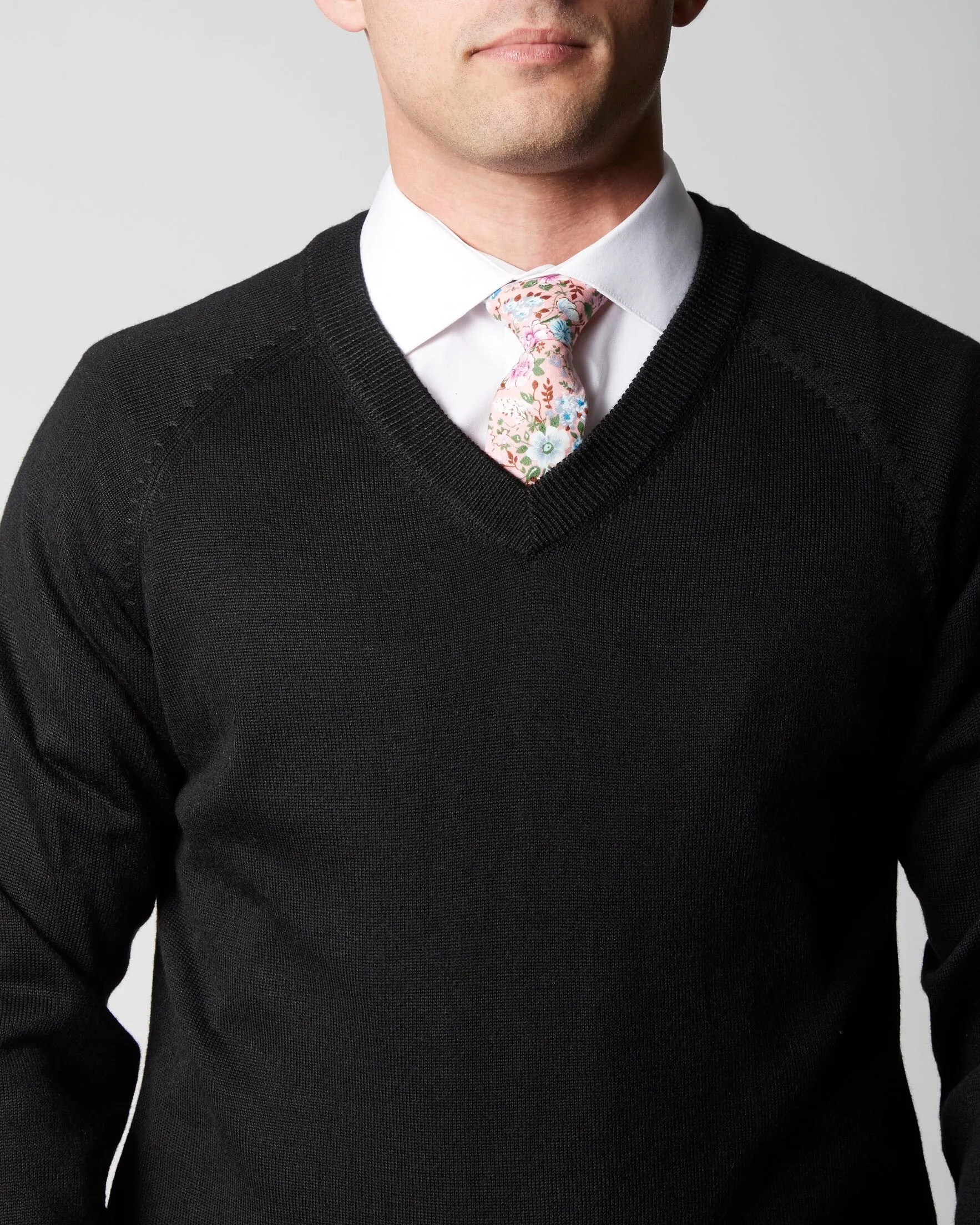 V-Neck Missionary Sweater Black Long Sleeve by CTR Clothing