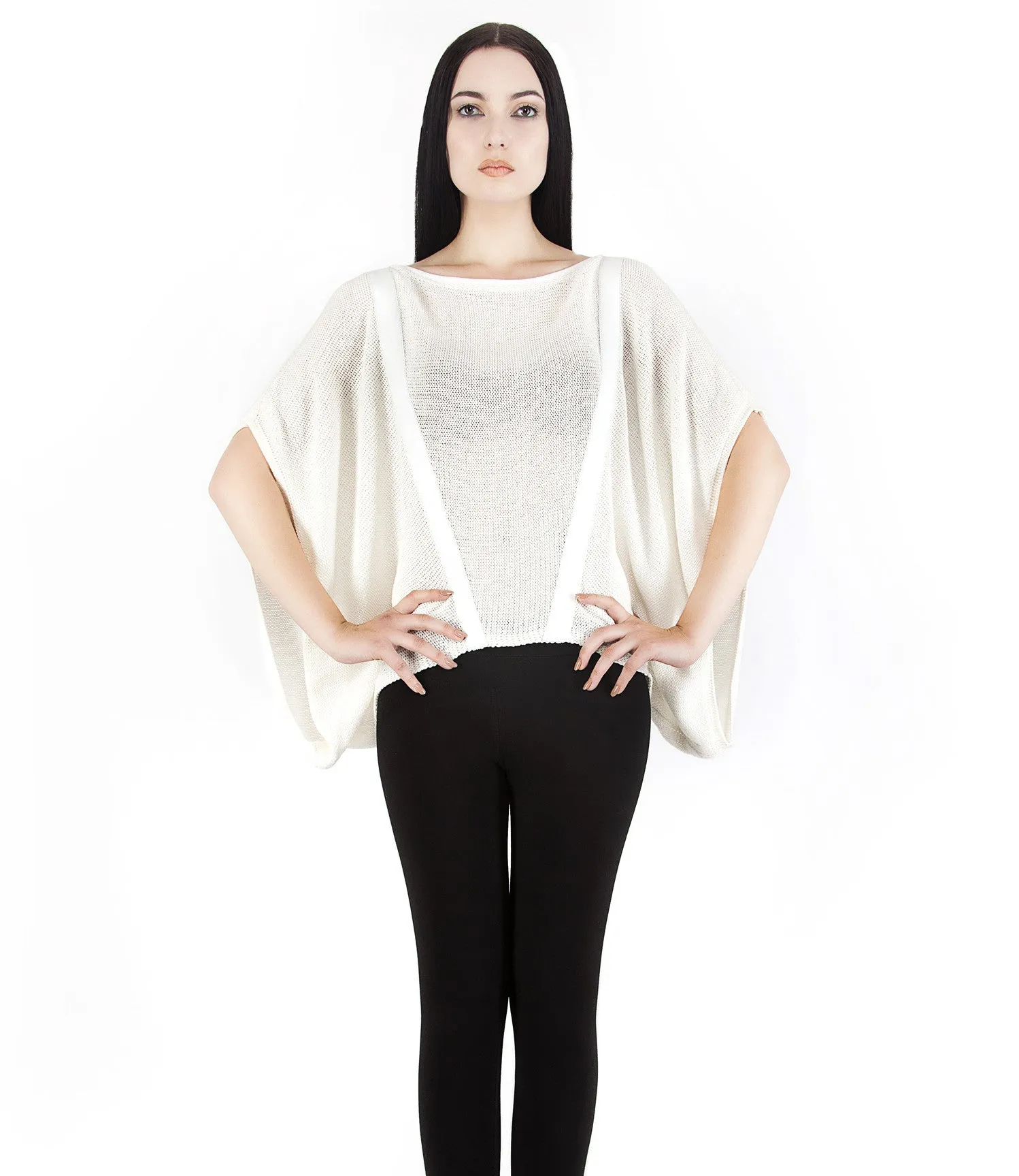 v net top w leather