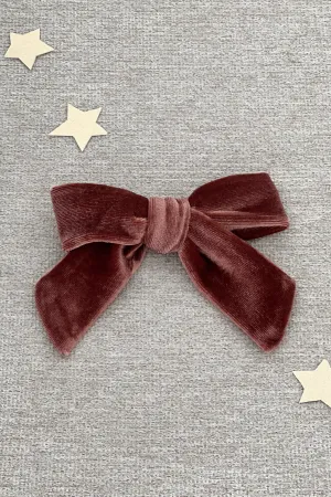 Velour Hair Bow - Cinnamon Spice (FINAL SALE)
