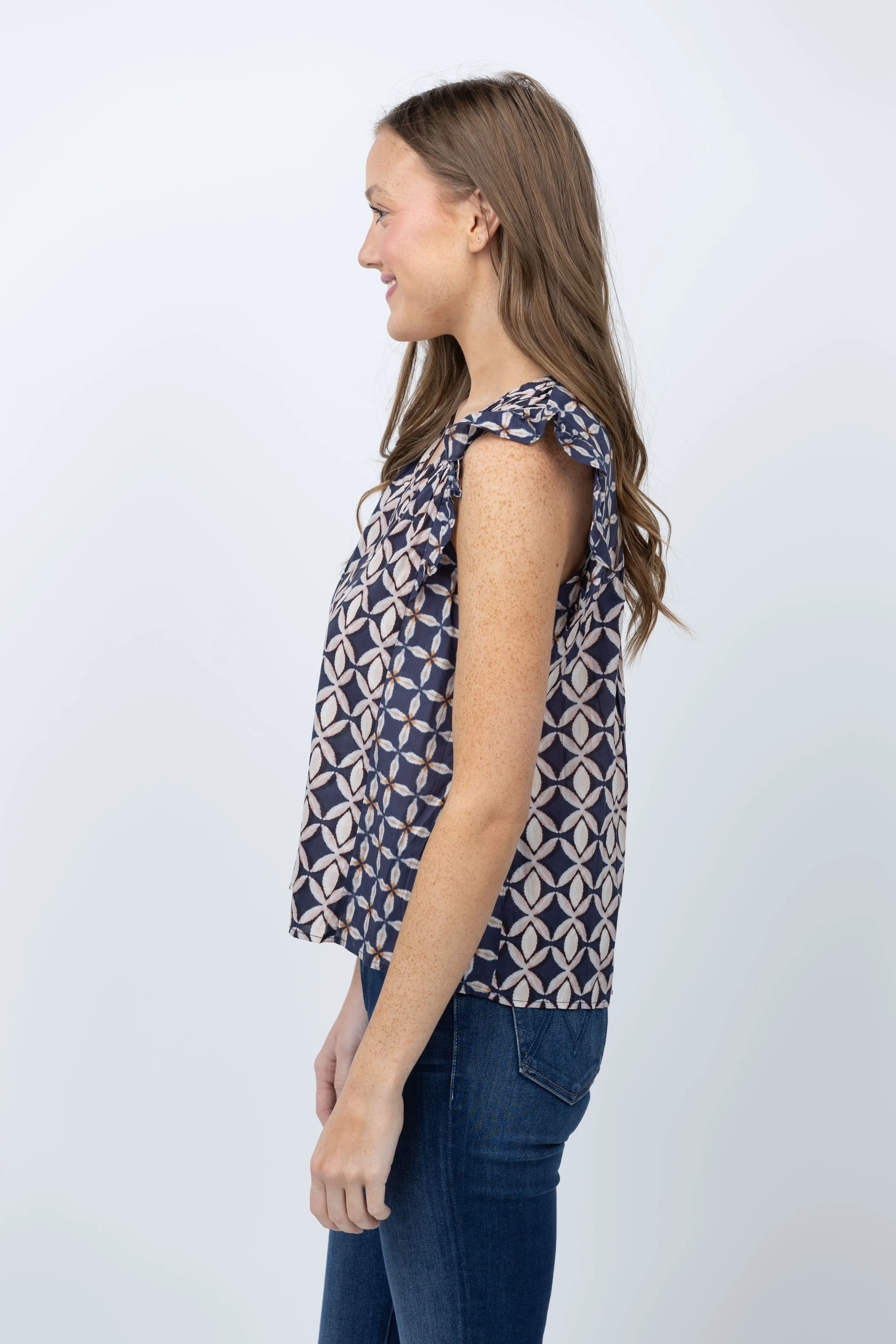 Velvet Kandra Top in Navy