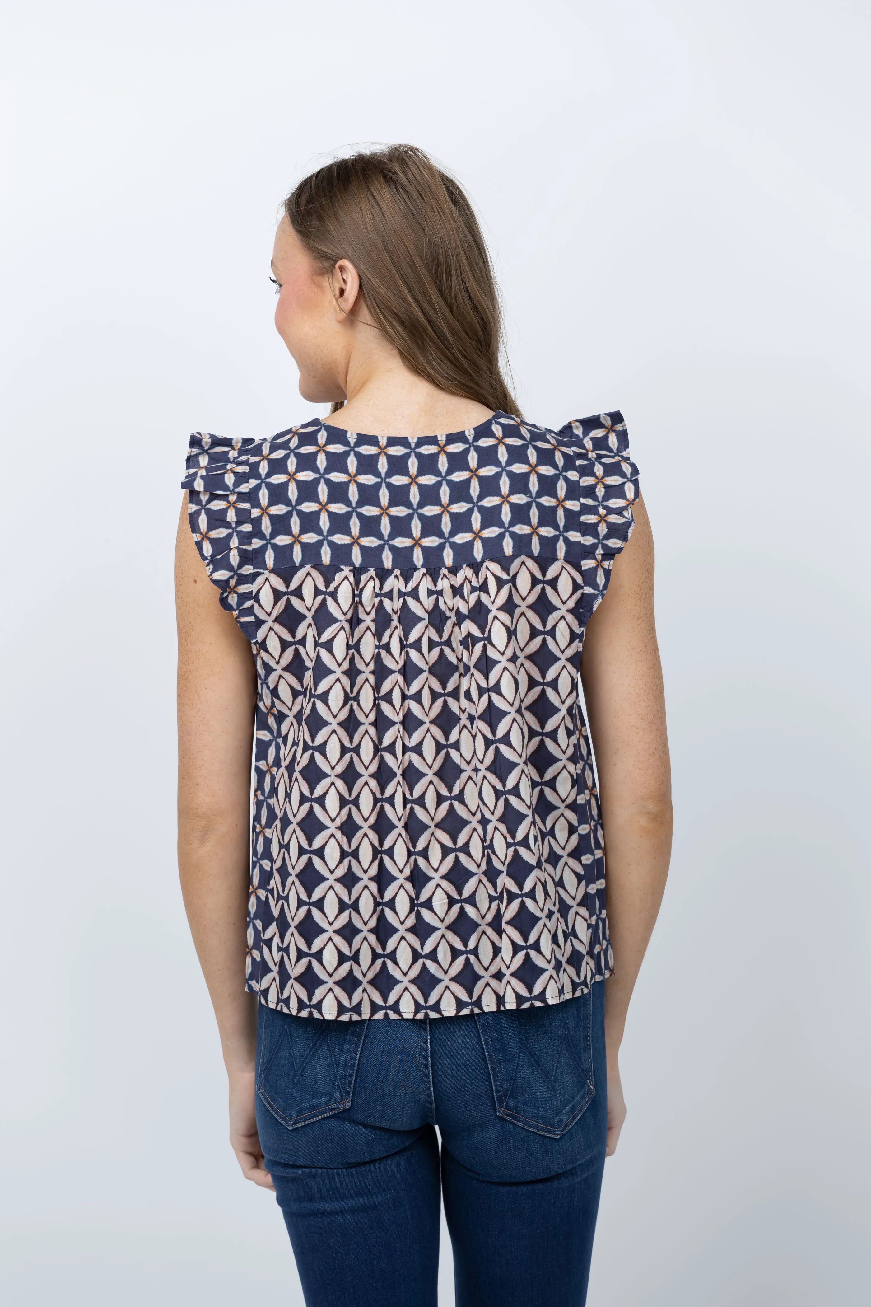 Velvet Kandra Top in Navy