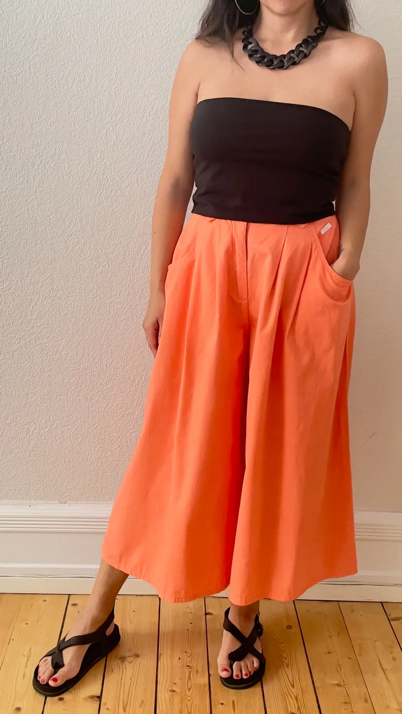 Vintage Peach Pleated Culottes
