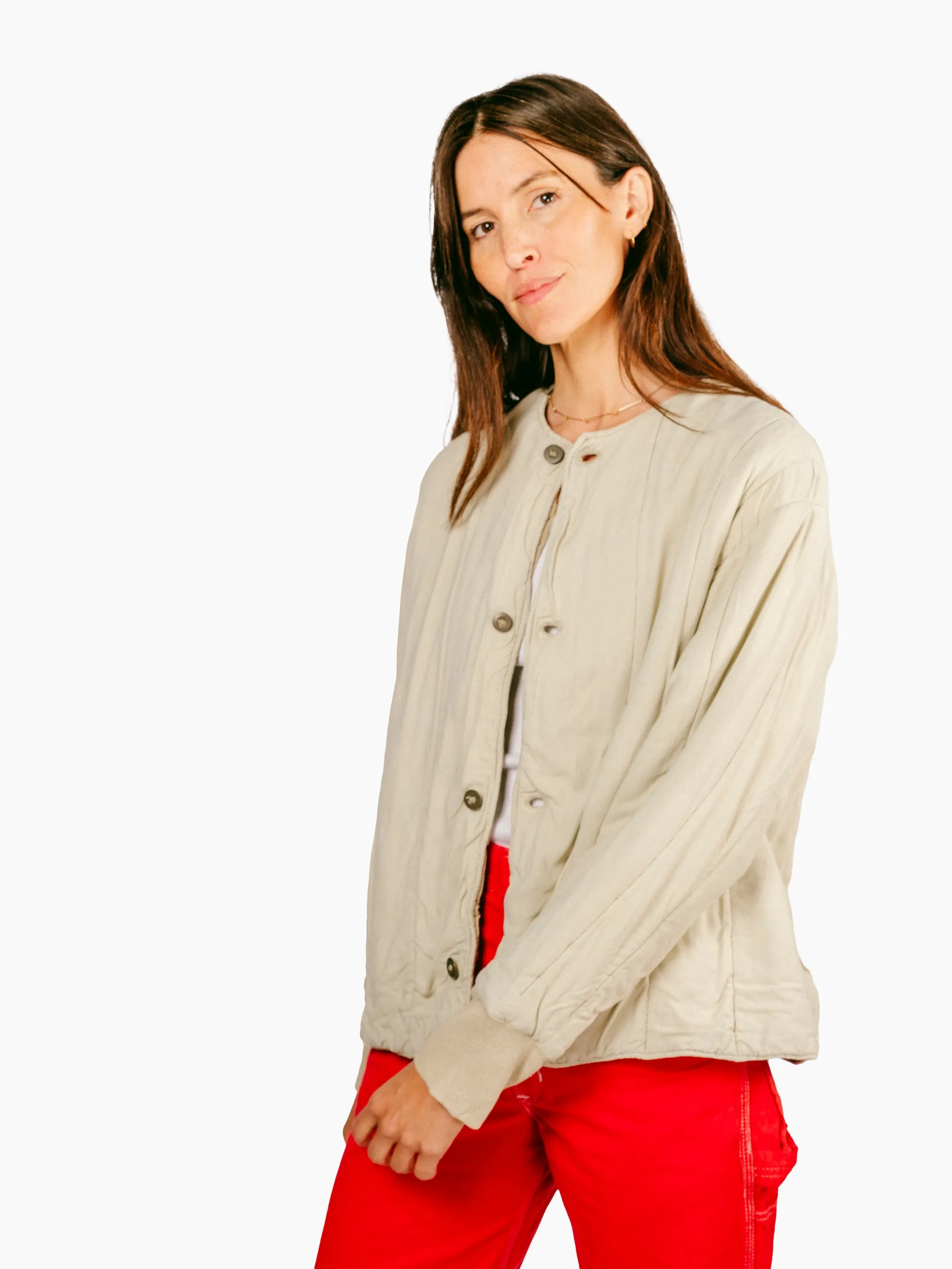 Vintage Quilt Jacket | Cream