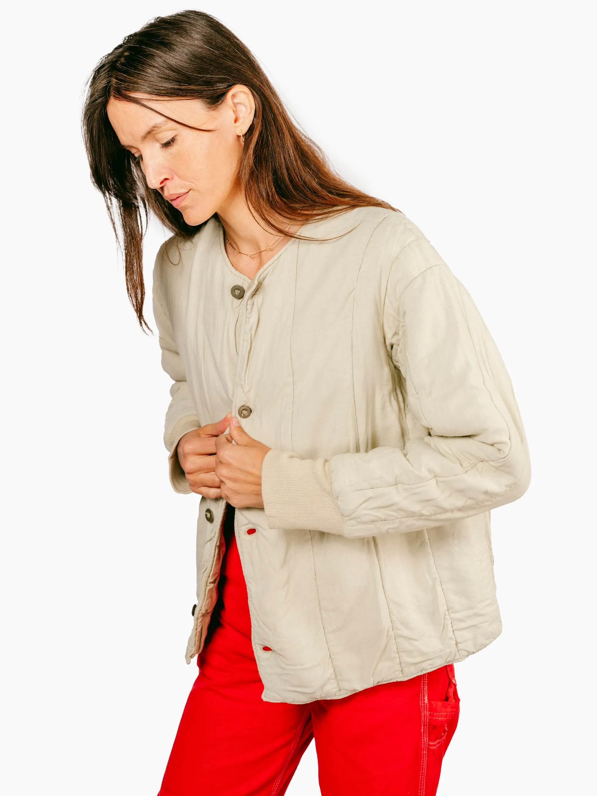 Vintage Quilt Jacket | Cream