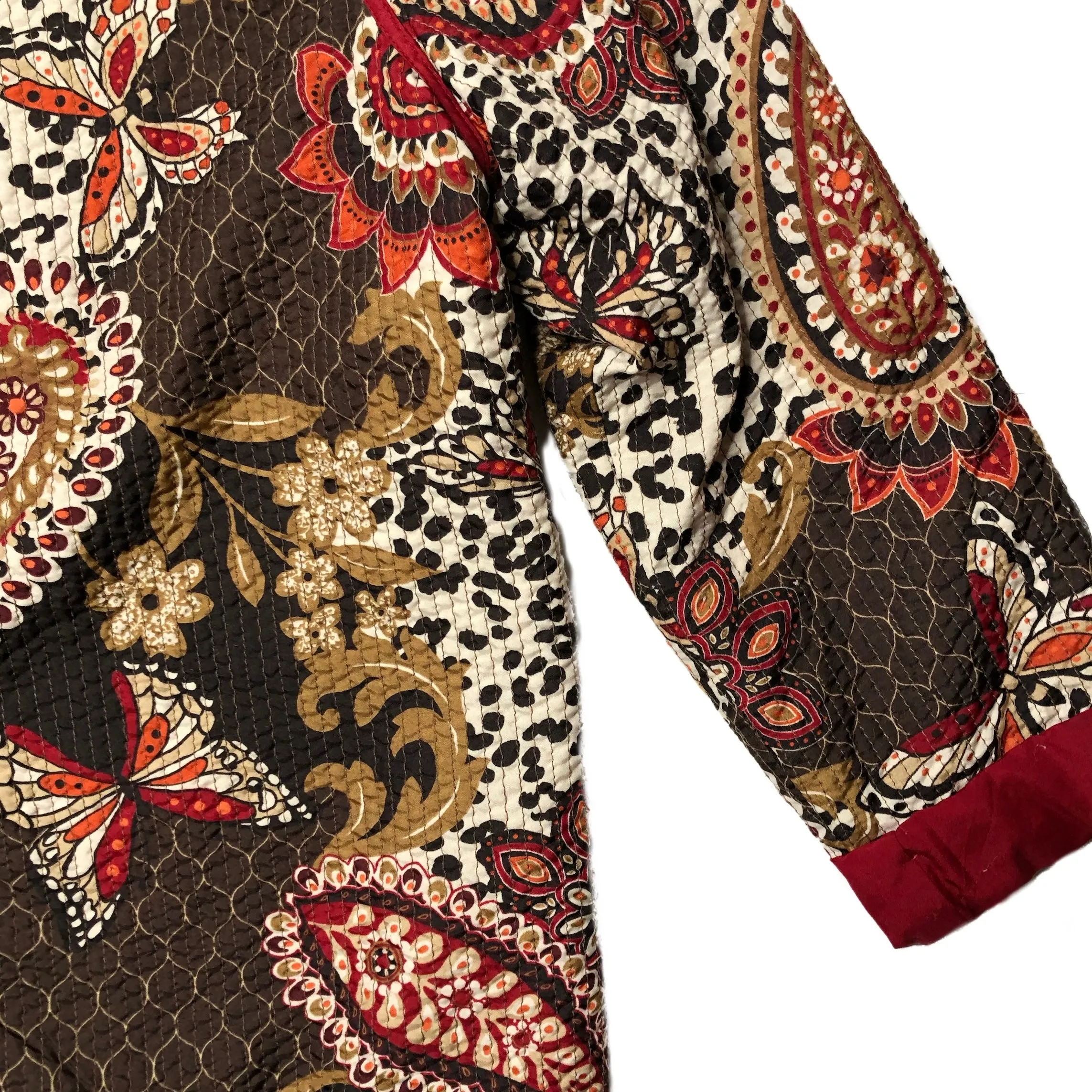 VINTAGE QUILTED PAISLEY AND LEOPARD JACKET