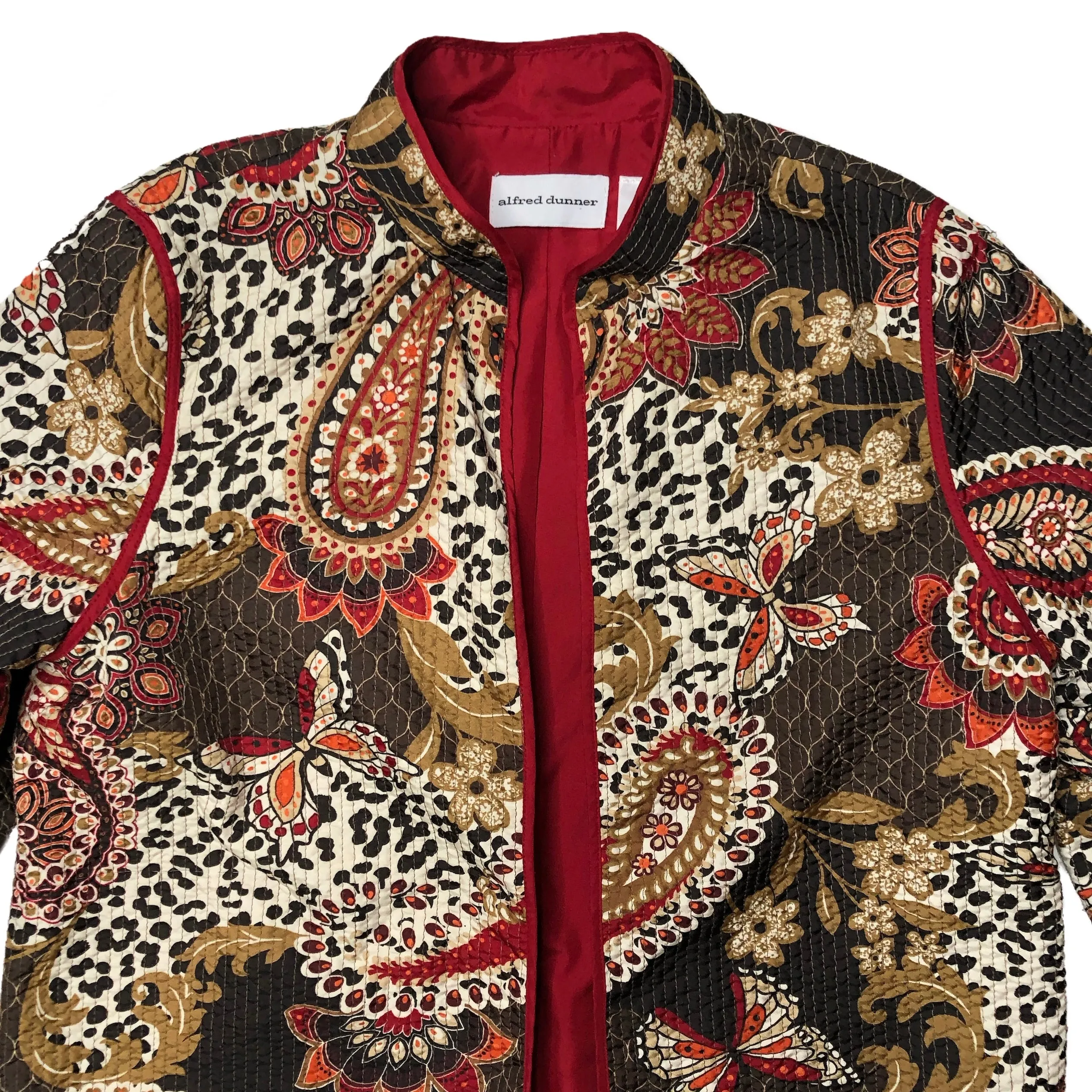 VINTAGE QUILTED PAISLEY AND LEOPARD JACKET