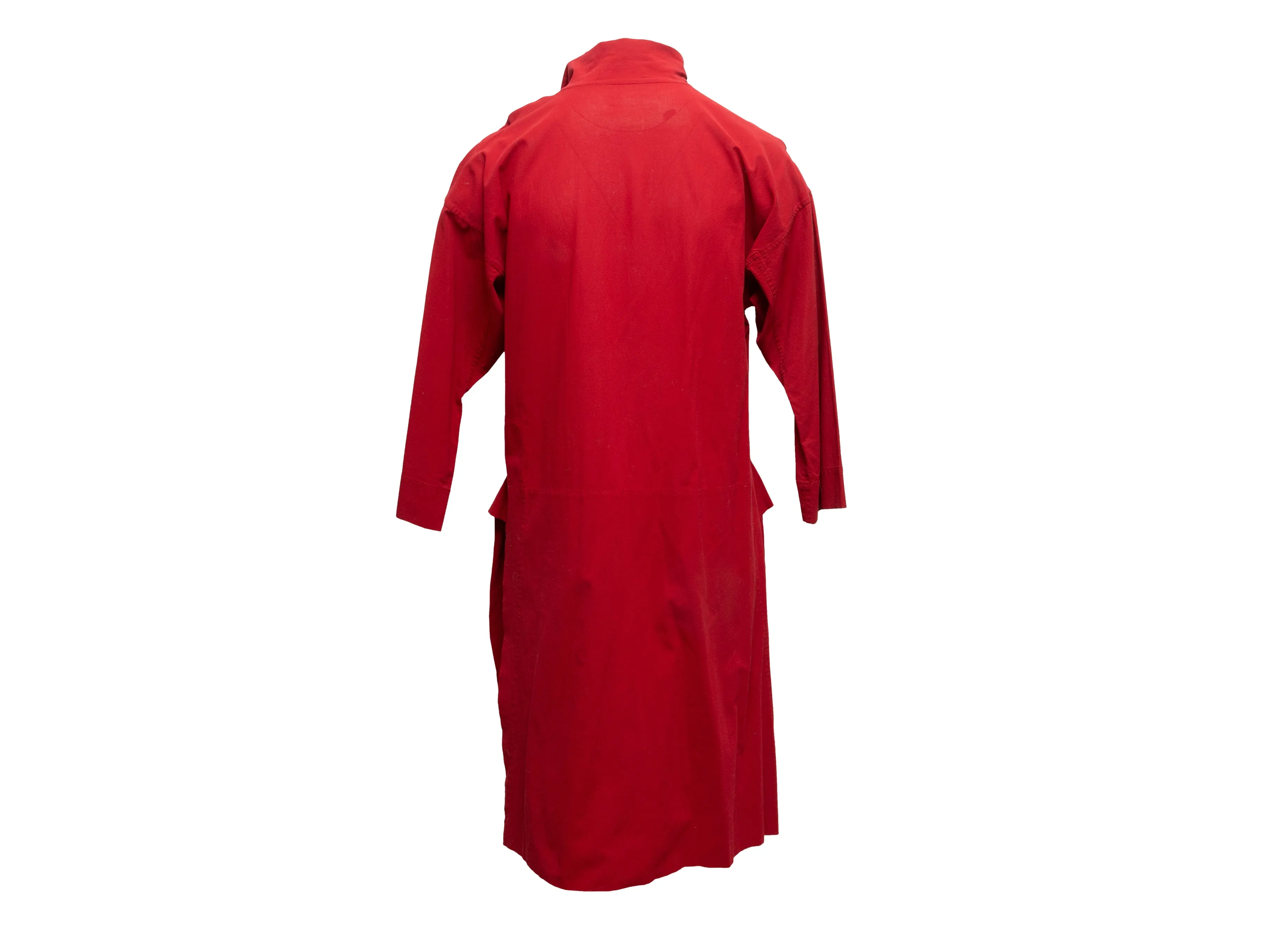 Vintage Red Issey Miyake Knee-Length Tunic Dress Size US S/M