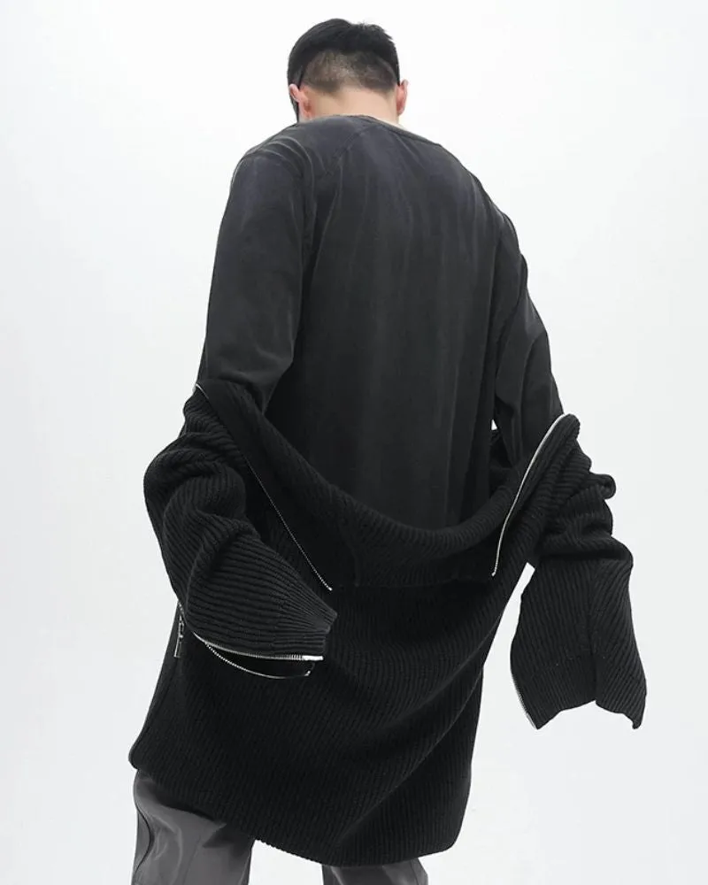 Vintage Washed Dual Zip Sweater