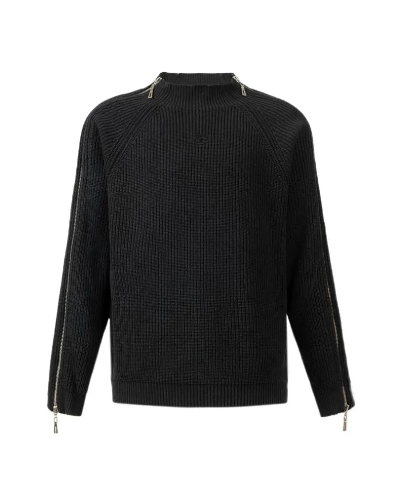 Vintage Washed Dual Zip Sweater