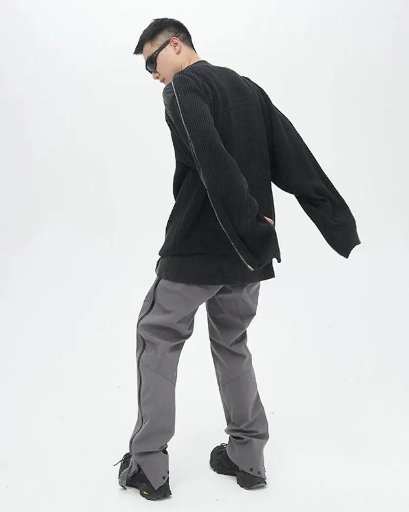 Vintage Washed Dual Zip Sweater