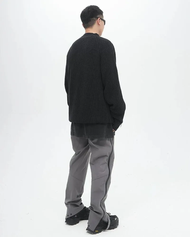 Vintage Washed Dual Zip Sweater