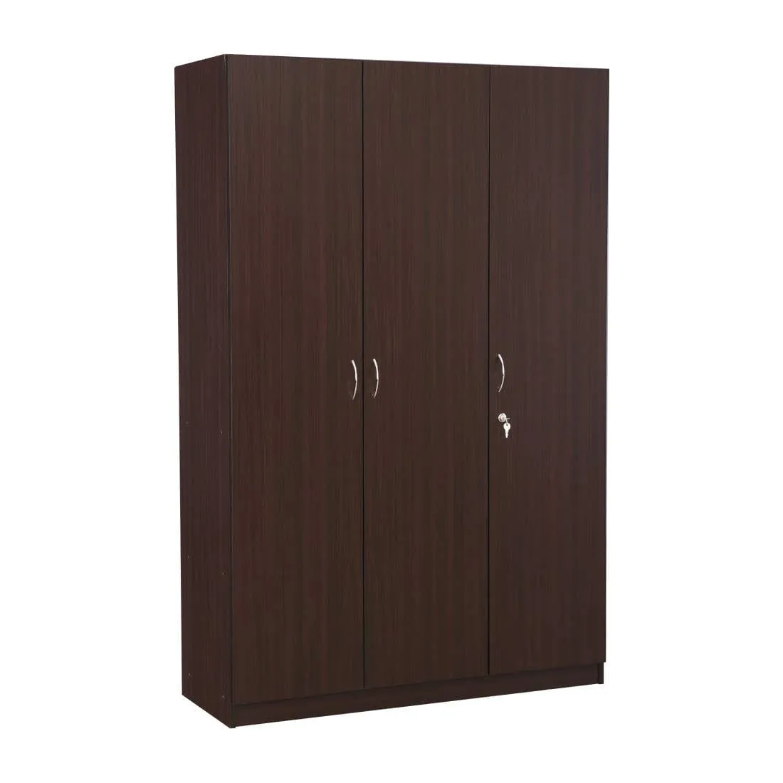 Walnut Colour 3 Door Wardrobe, Shelves and Hanging Space for Clothes | Wardrobe for Clothes | Cupboard | Almirah | Engineered Wooden Cupboard | Home Storage