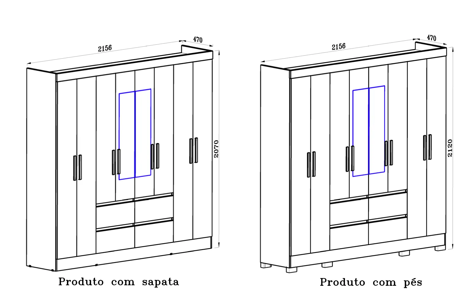 Wardrobe Belem - Natural/White
