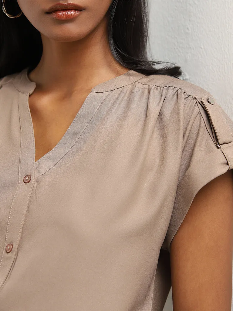 Wardrobe Dark Taupe Solid Top