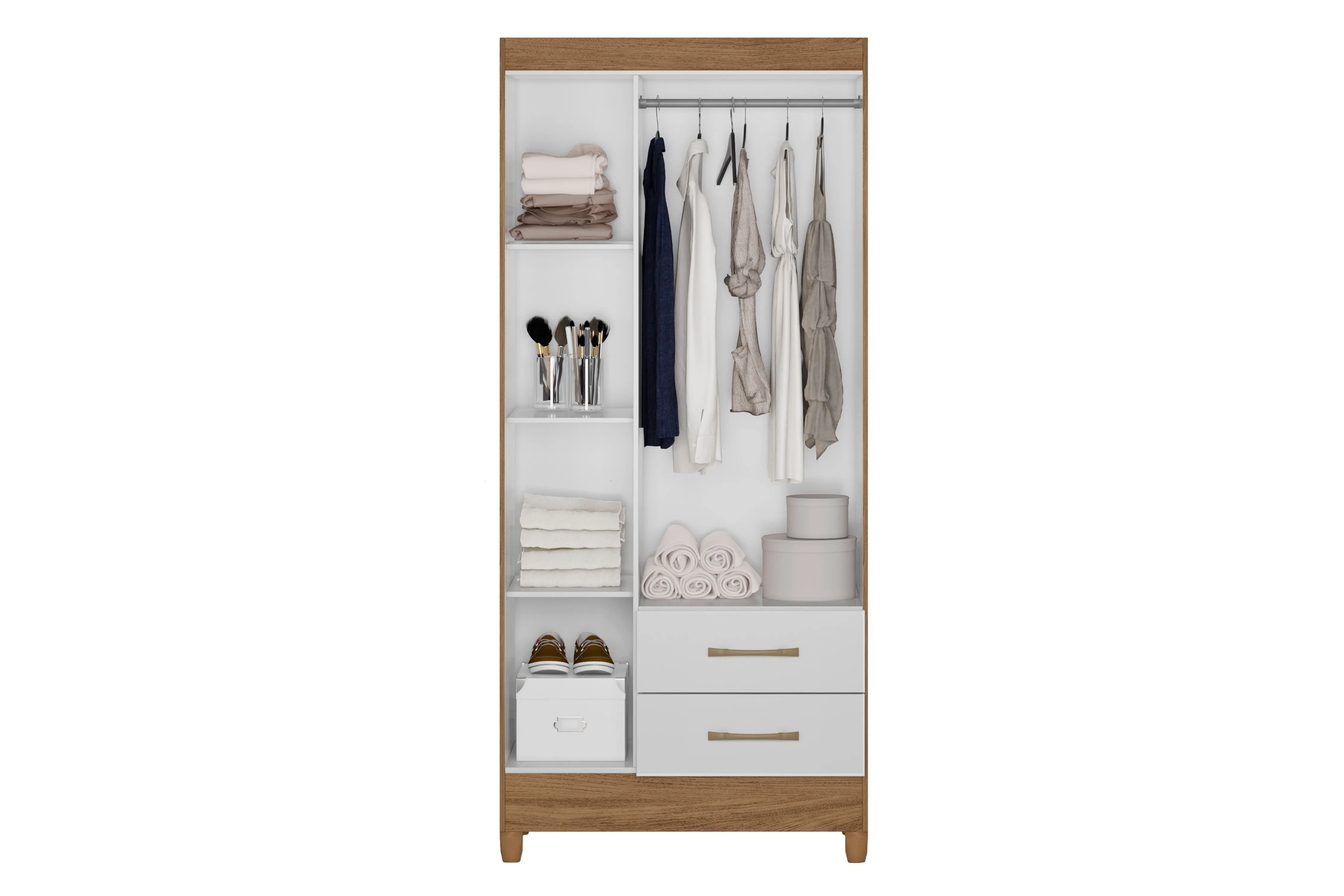 Wardrobe Lima - Natural/White
