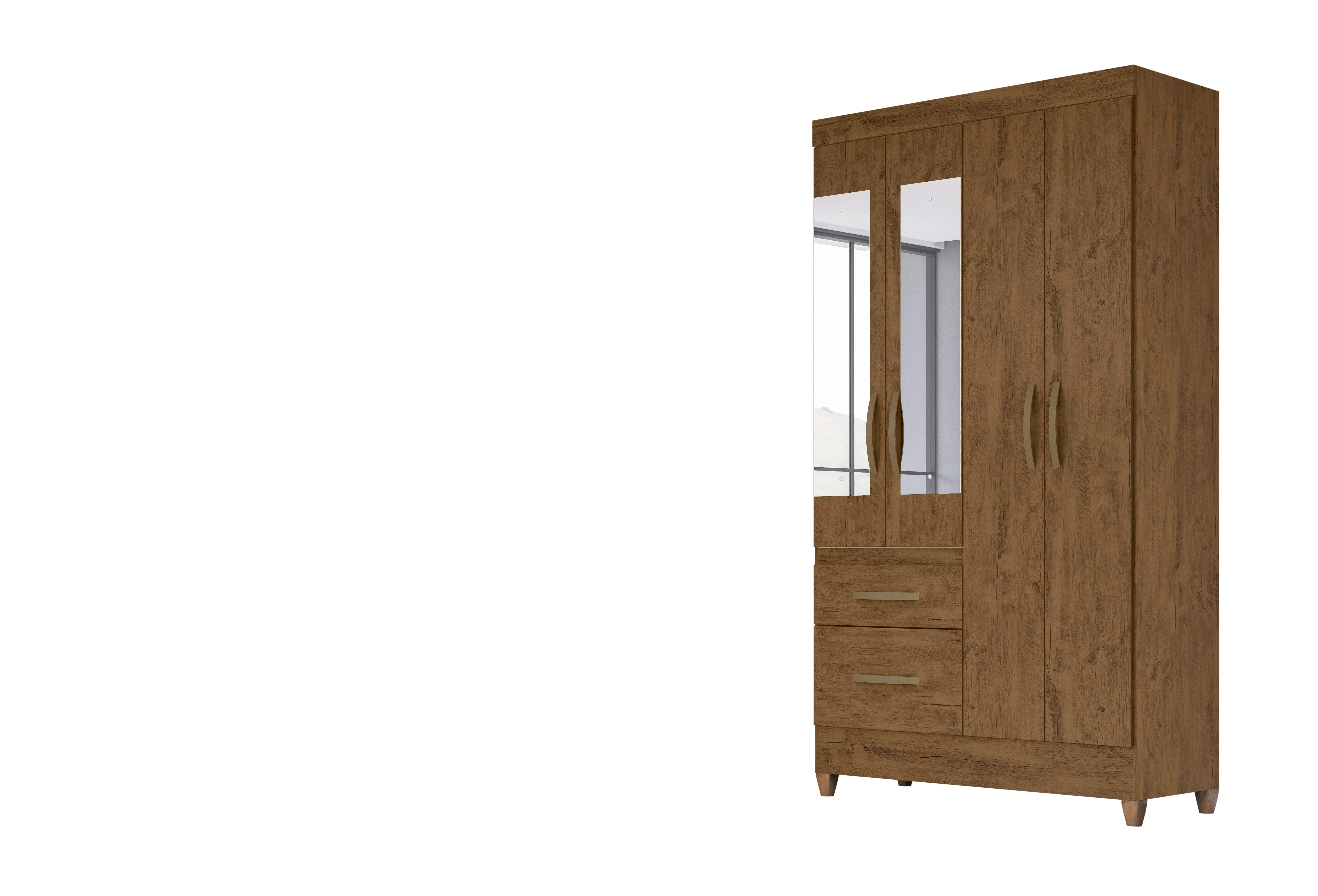 Wardrobe Madri - Brown   Mirror