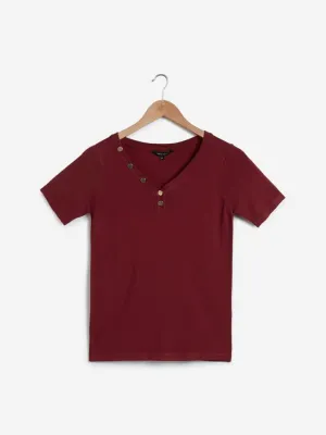 Wardrobe Maroon Knitted Top
