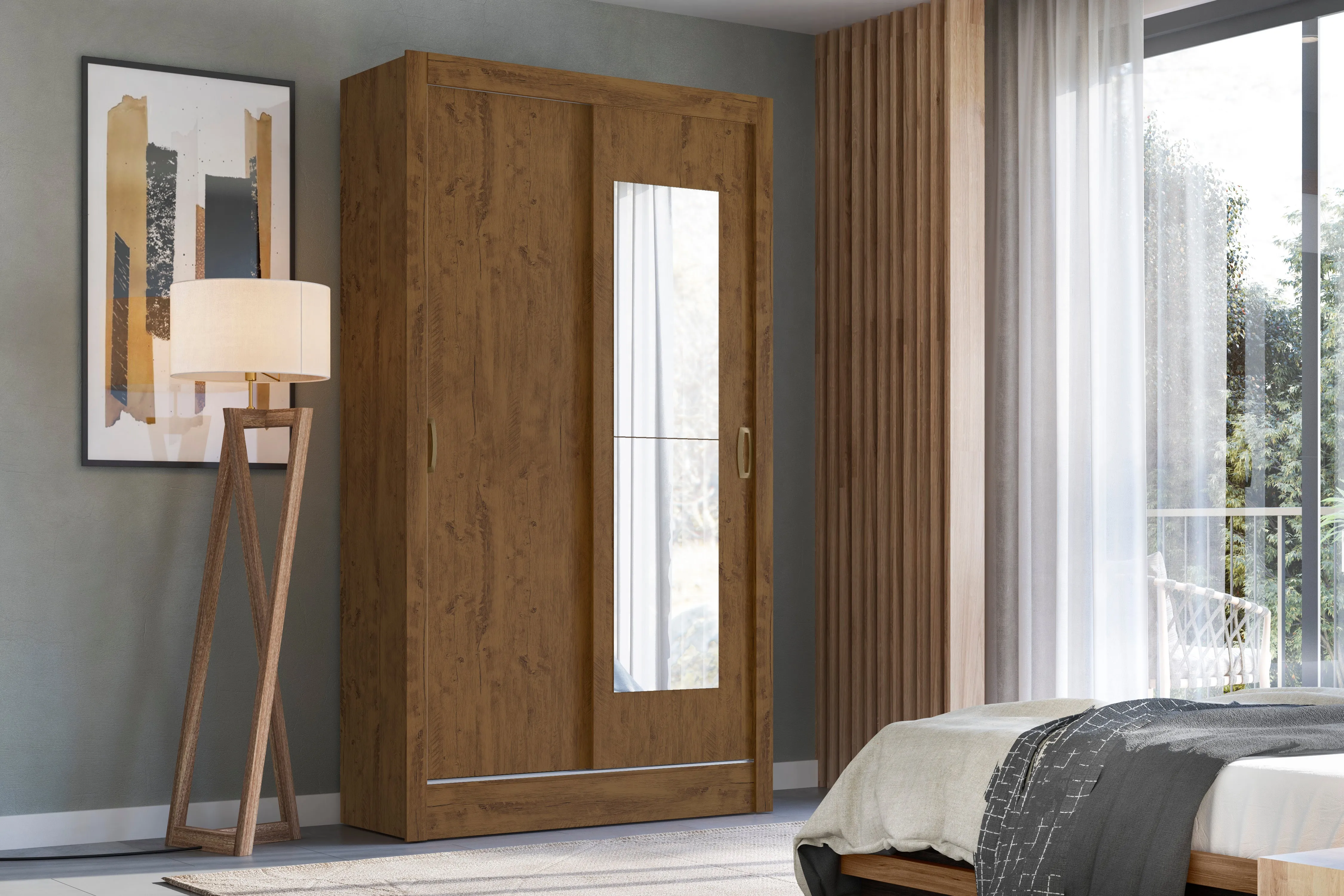 Wardrobe Natal - Brown   Mirror