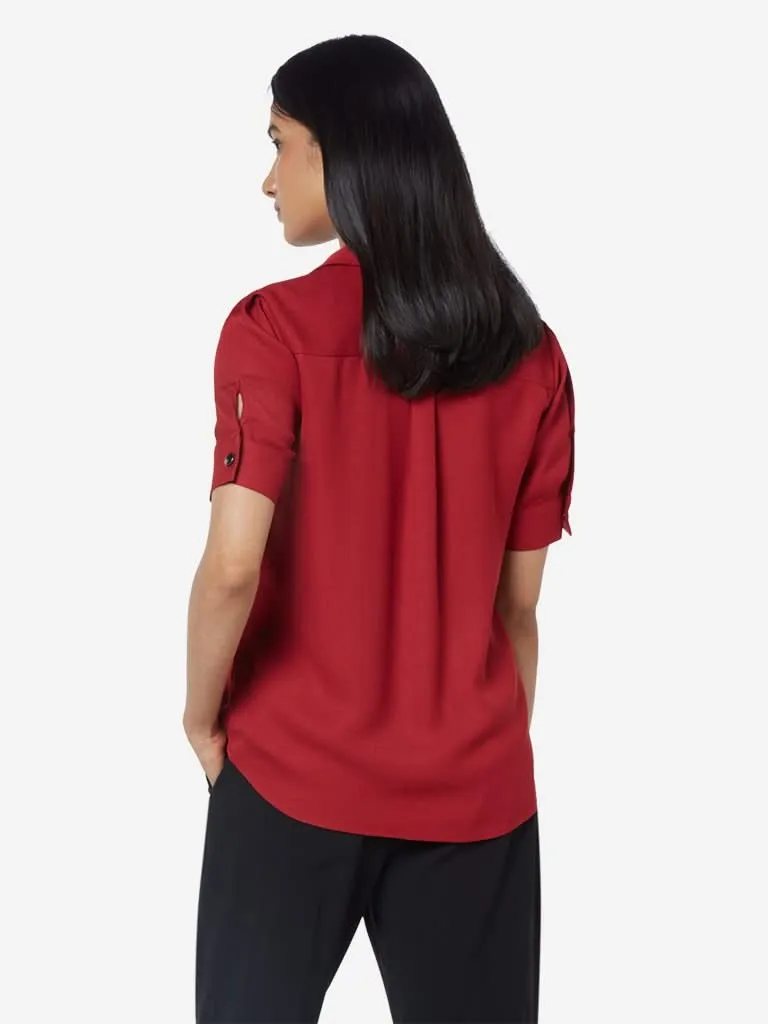 Wardrobe Red Formal Shirt
